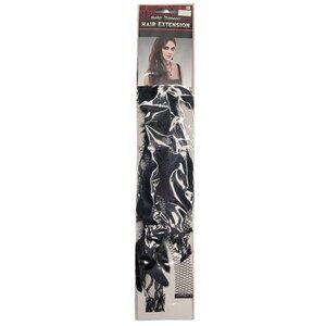 Black Lace Net Feather Hair Extension Clip On Gothic Romance Halloween Costume